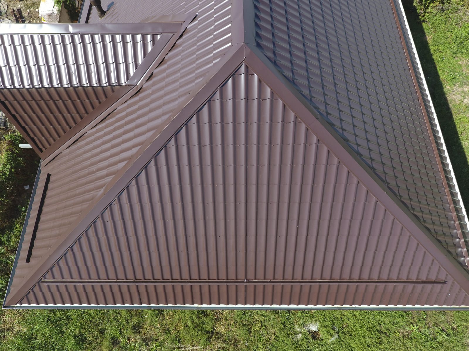 Aerial View of a new metal roof